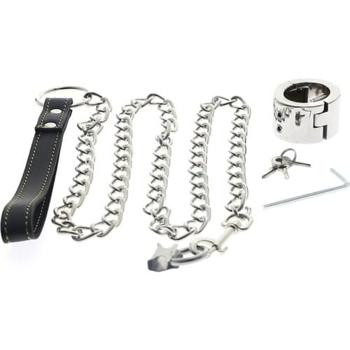 BDSM Bondage Restraint Spiked Scrotum Ball Stretcher Extreme CBT Chastity Device Cock Ring With Leash Piercing Pendant Cock Cage