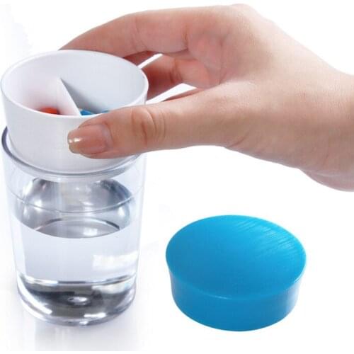 Safety Multi-function Portable Pill Box With Water Cup Fashion pills Box + Water Cup