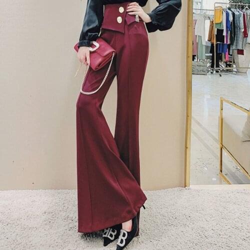 Flare Pants Vintage Women Clothing Korean Style Harajuku High Waist Wide Leg Trousers Fashion Gothic Hippie Pantalones De Mujer