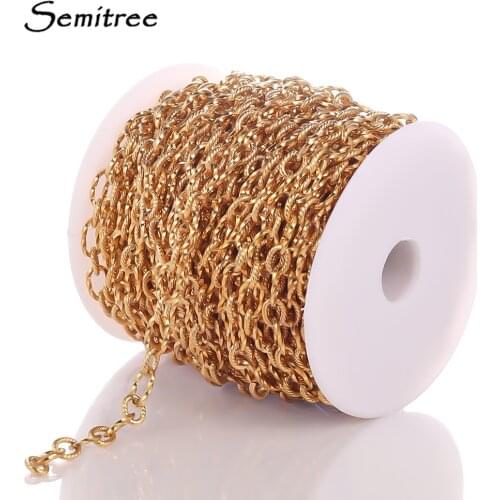 Semitree 1 Meter Stainless Steel Twist Chains Bulk for DIY Jewelry Making Necklace Findings Accessories Wholesale Craft Supplies