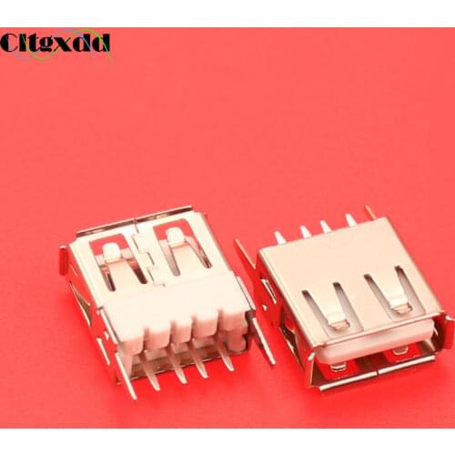 Cltgxdd 4 pin USB Jack connector port 2.0 2 fixed feet 4pin Vertical 180 degree DIP female Socket DIY Laptop Notebook Computer