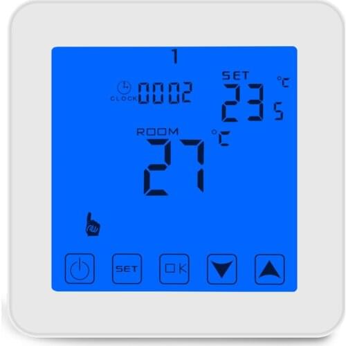 Blue Backlight White Color Gas Bolier Thermostat