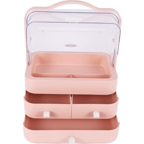 Makeup Container Storage Box, Cosmetic Display Showcase, Dustproof Makeup Organizer