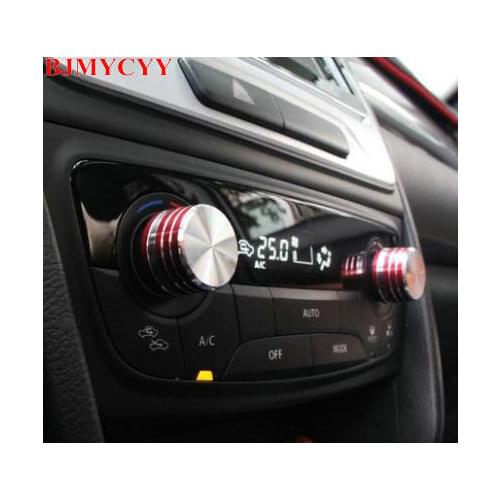 BJMYCYY 2PCS/SET Automotive air conditioning adjustment metal decoration knob Fit For Suzuki Vitara 2015 2016