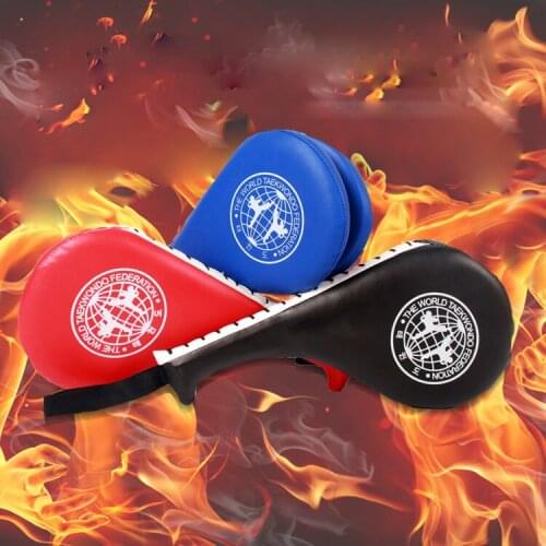 PU Leather Taekwondo Target for Kids Wrist Strap Portable Double Kick Pad Kicking Target Pad Punching Bag Hand Target