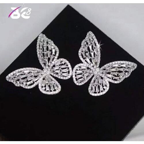 Be 8 Fashion Butterfly Shape Hollow Out CZ Jewelry Top Cubic Ziconia Pave Earring/Ring/Bangle For Women/girl Accessories S-026