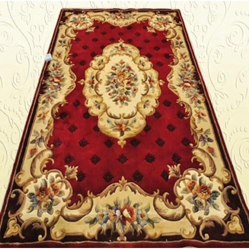 Fashion fashion handmade pure wool carpet modern coffee table red mats