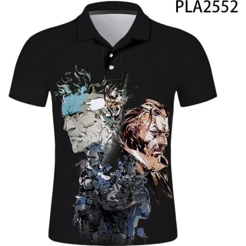 2020 New Summer Metal Gear Solid 3D Printed Hombre De Polo Men Polo Shirt Casual Fashion Short Sleeve Streetwear Polo Homme Tops