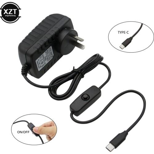 Raspberry Pi 4 Type-C Power Supply 5V 3A Power Adapter With ON/OFF Switch EU US AU UK Charger for Raspberry Pi 4 Model B