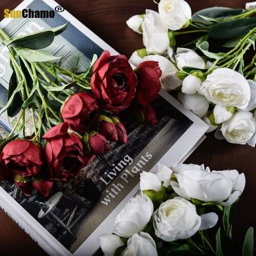 Nordic Perfume Rose Fake Flower Decoration Light Luxury Dining Table Artificial Flower Decoration High-end Living Room Floral