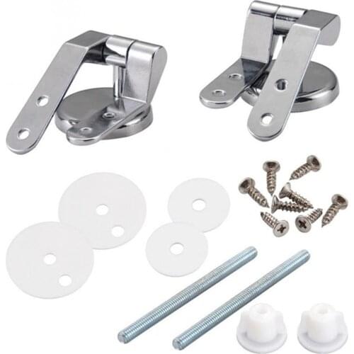 Zinc Alloy Replacement Toilet Seat Hinges Mountings Set Chrome Hinges Bathroom Toilet Accessories Bath Hardware