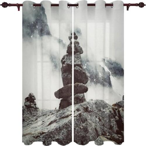 Modern Curtains Stone Mountain Baby Room Bedroom Creative Window Curtains Kitchen Living Room Terrace Valance Curtains