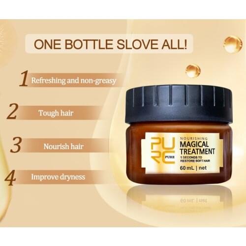 PURC Magical keratin Hair Treatment Mask 5 Seconds Repairs Damage Hair Root Hair Tonic Keratin Hair & Scalp Treatment