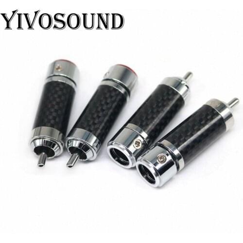 Yivosound CF 102(R) Hi-End HIFI DIY 9mm Rhodium Plated Male Audio RCA plug Plugs Connector Jack for Audio Cable Cord