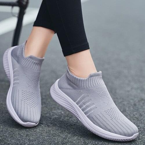 Women Flats Sneakers New vogue Sneakers for Women Casual Slip On Sock Trainers Women Shoes Zapatillas Mujer