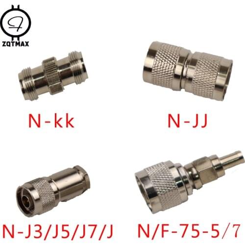 ZQTMAX Variety models N-KK N-JJ N-J5/J7 N-75-5/7 N-Type Male Female Connector Coaxial Connectors Convert Adapter