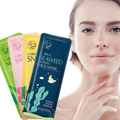 1PC Facial Pack Matcha Cherry Snails Seaweed Moisturizing Essence Sleeping Face Mask Face Cream Anti Aging Hydrating Skin Care