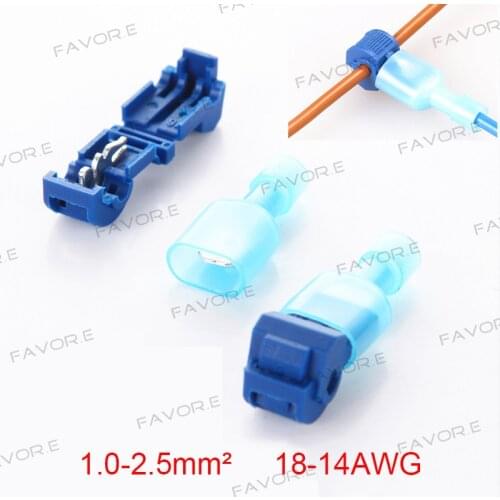 10PCS(5sets) Blue Wire Cable Connectors Terminals Crimp Scotch Lock Quick Splice 18-14AWG 1.0-2.5mm2