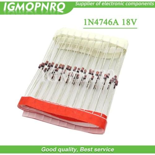 100PCS Zener diode 1W 18V 1N4746A 1N4746 DO-41 1W Zener diode