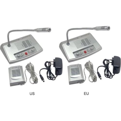 2 Way Window-Glass Intercom Interphone Bank Counter Interphone Zero-touch