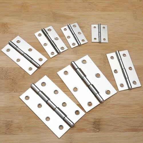 20Pcs Small Cabinet Door Stainless Steel Flat Open Mini Hinge 1 Inch 2 Inch 3 Inch Hinged Door and Window Hinge Hinge Box Screw