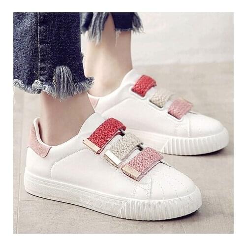2020Women shoes hook loop white shoes woman mixed colors women sneakers non-slip breathable ladies shoes