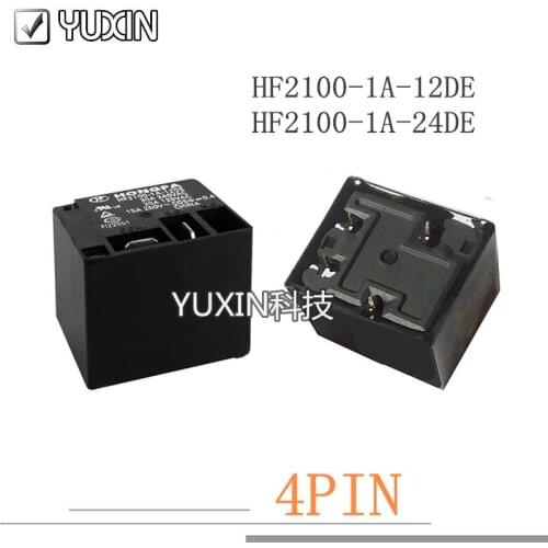 5PCS/LOT 100%New Power Relay HF2100-1A-12DE 12VDC HF2100-1A-24DE HF2100-1A-5DE HF2100 1A 5DE 5V 24VDC 12V 30A 4PIN