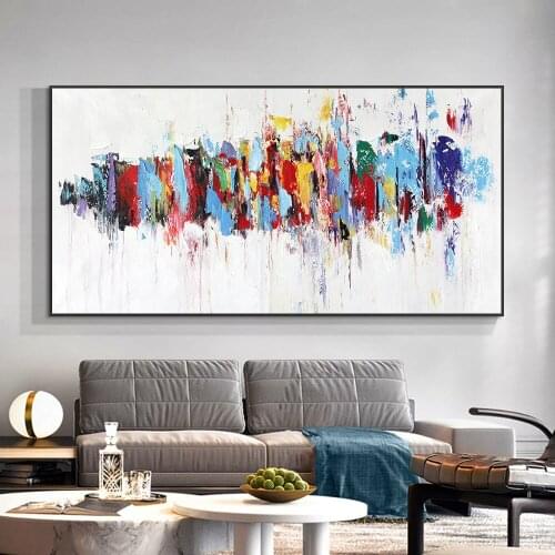 Abstract Textured Colorful Oil Pianting On Canvas 100% Hand Painted Modern Decorative Wall Art Picture For Living Room Home