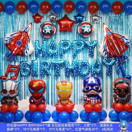 Marvel movie animation peripheral Avengers union hero childrens birthday package party decoration balloon childrens toy gift