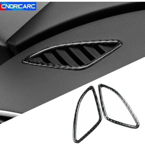 Car Carbon Fiber Console Dashboard Air Outlets Frame Decoration Cover Trim For Audi Q3 2013-2017 AC decals Interior Accessories