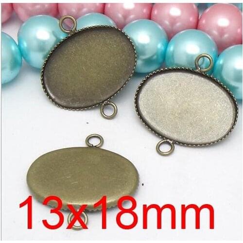 Free ship!!! Lead Free 200pcs/lot Inside size 13x18mm ancient bronze oval shape with ring Cameo Base Sett DIY pendant findings