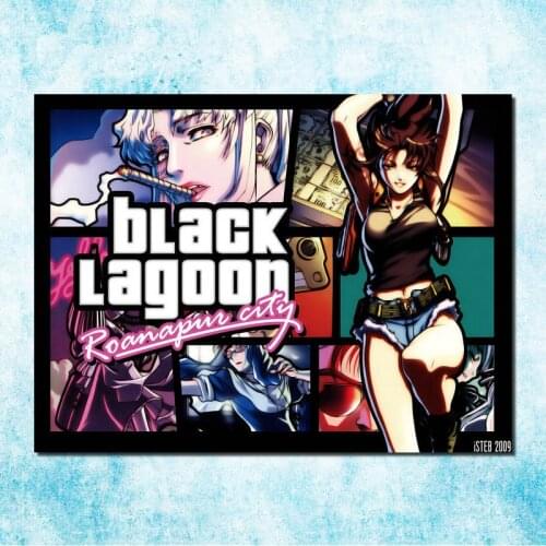 Black Lagoon Revy Two-Hand Anime Art Silk Canvas Poster Print 13x18 24x32 Inches Modern Home Living Room Decor-8