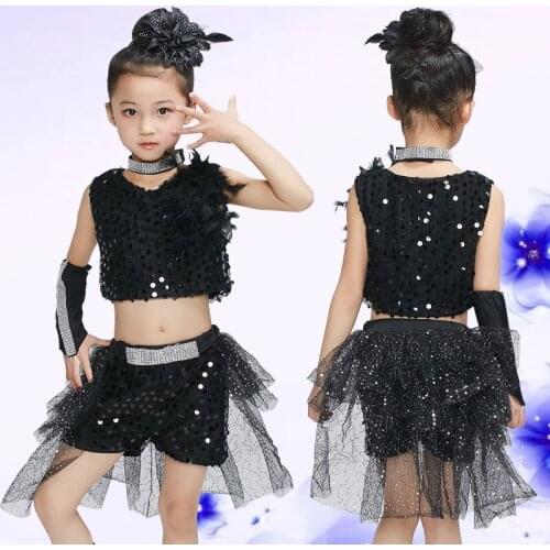 Children Modern Dancing Costume Girls Jazz Dancers Wear Jazz Dance Costumes for Girls Kids Hip-hop Dancing Costume