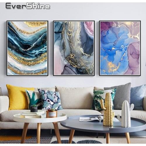 EverShine 5D DIY Diamond Painting Abstract Marble Pattern Diamond Embroidery Landscape Full Square Rhinestone Mosaic Wall Art