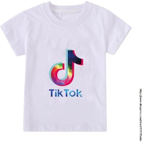 Boys t shirt Kids Shirt Tik Tok Cotton Short Sleeve Cartoon tops Casual Childrens Clothes Baby 2021 Summer