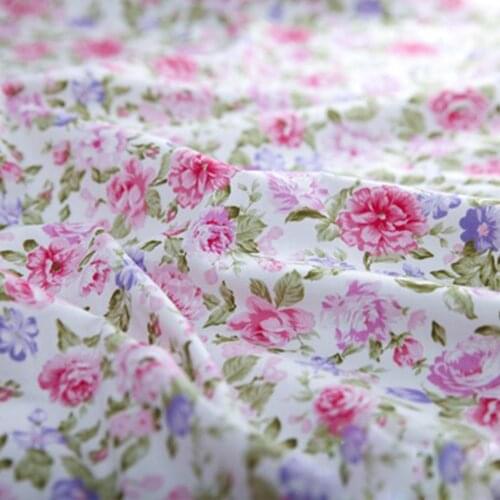 Booksew 100% Cotton Fabric 1 meter beautiful Pink Roses patchwork for bedding set sewing quilting Cloth by meter 100 cm x160cm
