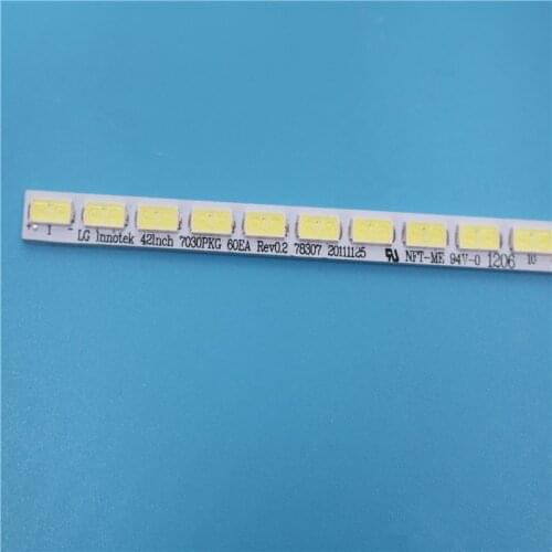 New 50 PCS/lot 60LEDs 525mm LED backlight strip for LG 42LS570T T420HVN01.0 74.42T23.001-2-DS1 Innotek 42Inch 7030PKG 60ea