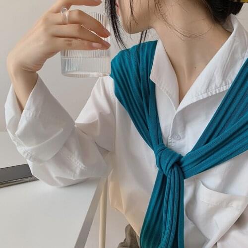 Summer Sunscreen Fake Collar Shawl for Women Shirt Detachable False Collar Cape Knitted Scarf Female Solid Color Scarves