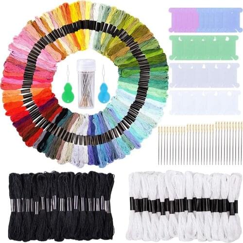 LMDZ Embroidery Kit Colorful Threads Cross Stitch Tools and Embroidery Starter Kit for Beginner Embroidery Hoops Cloth Sewing