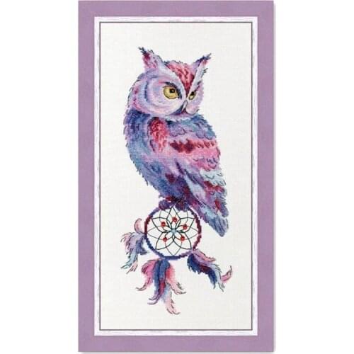 Dream catcher and owl cross stitch package animal 18ct 14ct cloth cotton thread embroidery DIY handmade needlework