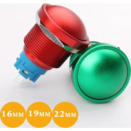 16mm 19mm 22mm Metal Push Button Switch Oxidation Color Self-locking Self-reset Mushroom Head Waterproof Switch 4A NO+NC