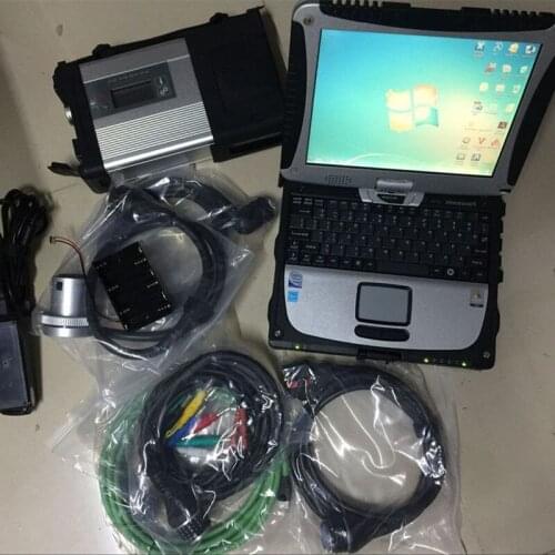 Mb Diagnostic Interface Multiplexer and Cables with CF19 Laptop Hdd Super Software Full Set 12v 24v Ready to Work