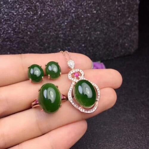 Natural and Tianbiyu green suit 925 sterling silver Banquet Ball Suite A hundred style Send your love to your mother