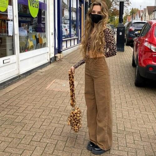 New Retro Super Light Core Velvet Slacks Brown Wide Leg Pants Europe United States Street Style Comfortable Jeans