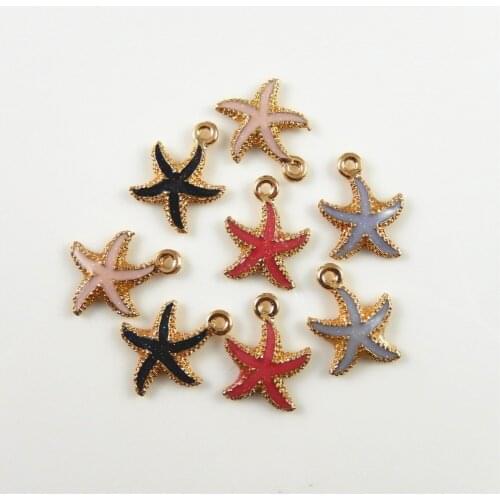 15PCS GraceAngie Fashion Design Jewelry DIY Charms Enamel Drops Starfish Pendant Accessories Hair Dec Bag Hanger Bracelet Charms