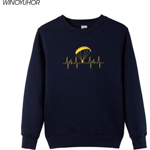 Heartbeat Of Paragliding Paraglider Skydiver Sweatshirts Women Winter Crew Neck Hoodies Harajuku Female Pullovers Tops