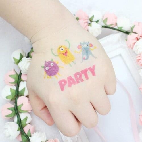 Temporary Tattoo Kids Fake Tattoo Sticker Cactus Cartoon Animal Hand Foot Waterproof Tattoos Tatouage for Children Boy Girl