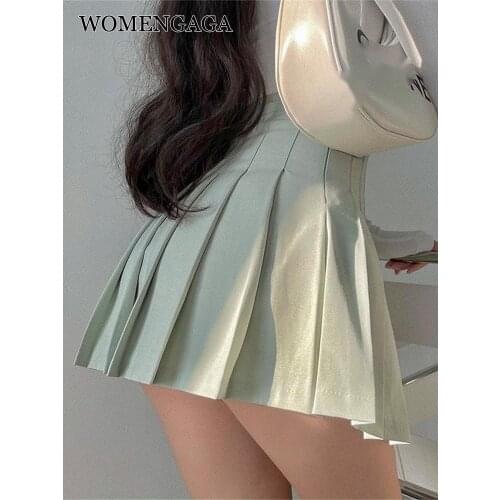 WOMENGAGA JK High Waist A-line Slim Ruffle Skirts Autumn Hot Sexy Korean Women Sweet Girl Female Pleated Skorts Safetypants S5ZQ