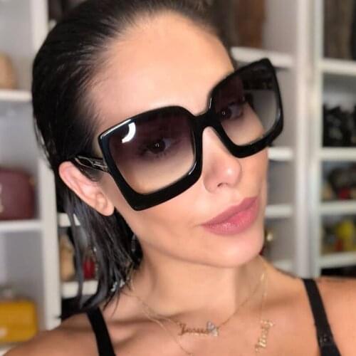 QPeClou Ladies 2019 New Oversized Square Sunglasses Women Men Brand T Sun Glasses Female Big Frame Oculos De Unisex Eyewear