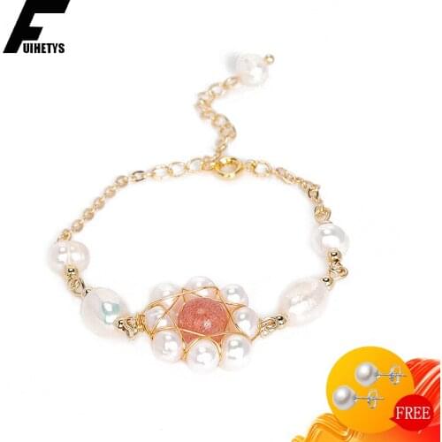 BaliJelry Trendy Silver Jewelry Women Bracelets Natural Freshwater Pearl Crystal Gemstone Accessories for Wedding Engagement